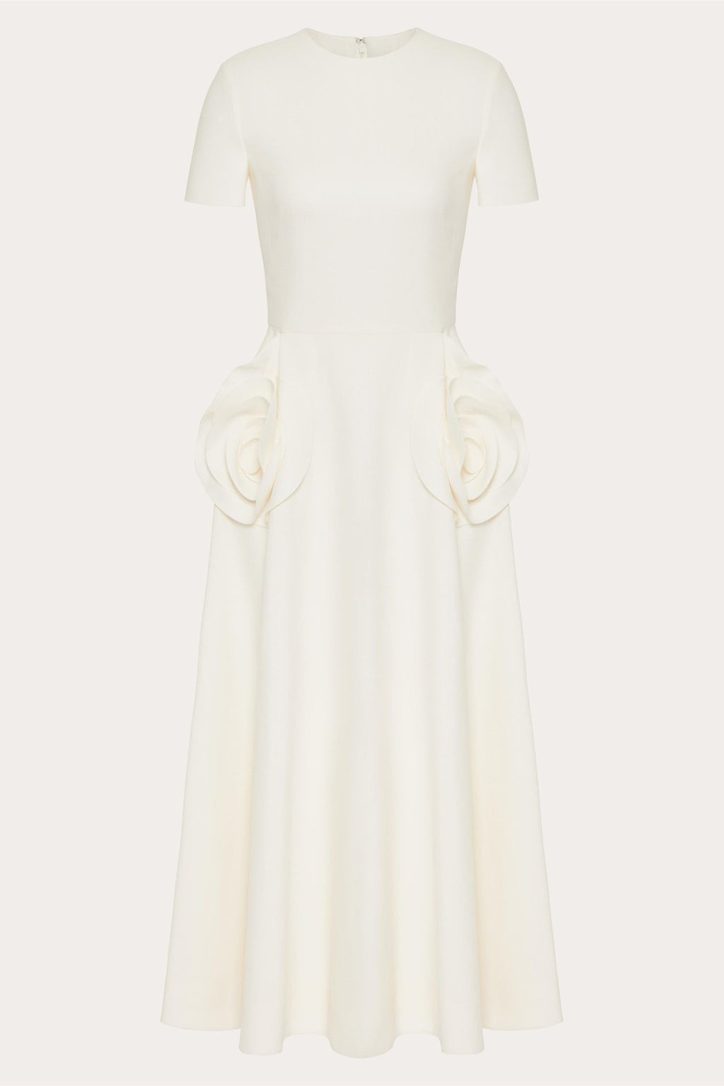 Jared Floral Appliqué Short Sleeves Midi Dress