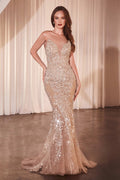 Roxanna Gown - Crystal & Pearl Gown with Overskirt