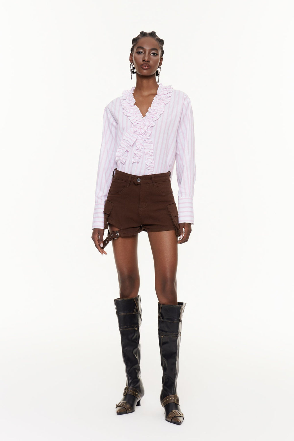 Eftychia Cutout Pocket Shorts