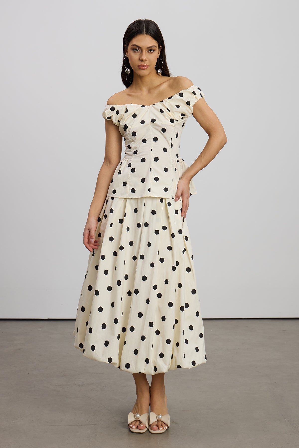 Elyo Dot Midi Skirt