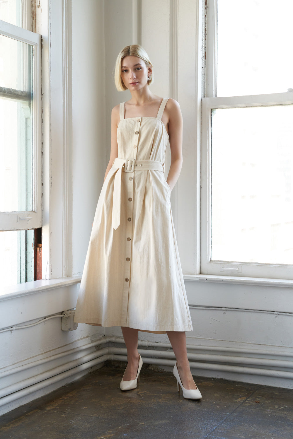 CALIFORNIA DREAMING BUTTON DOWN DRESS - FINAL SALE