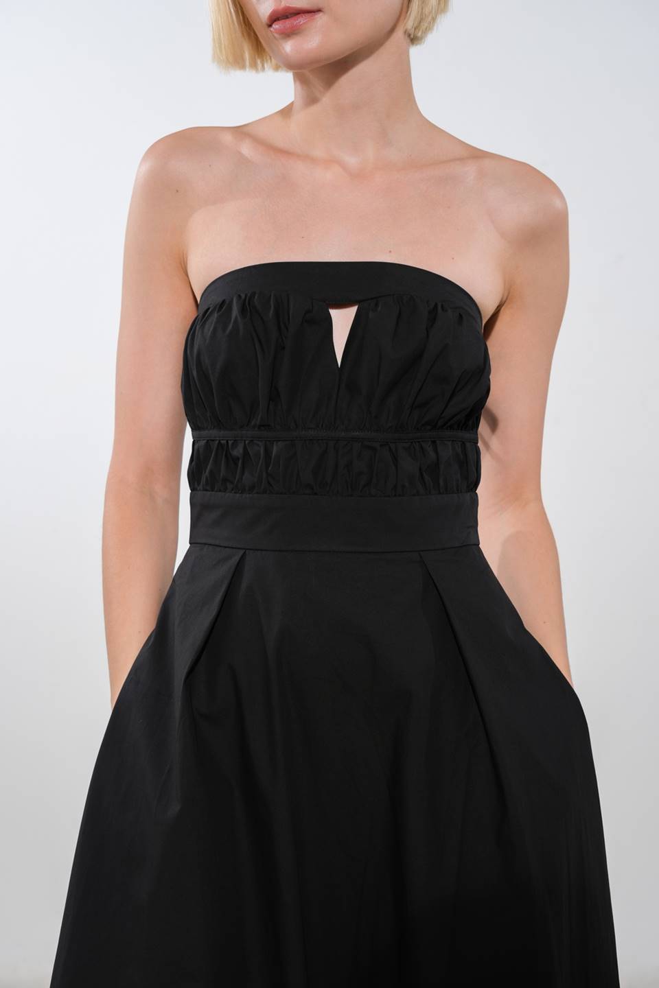 MYSTIC MIDI DRESS - STRAPLESS COTTON DRESS
