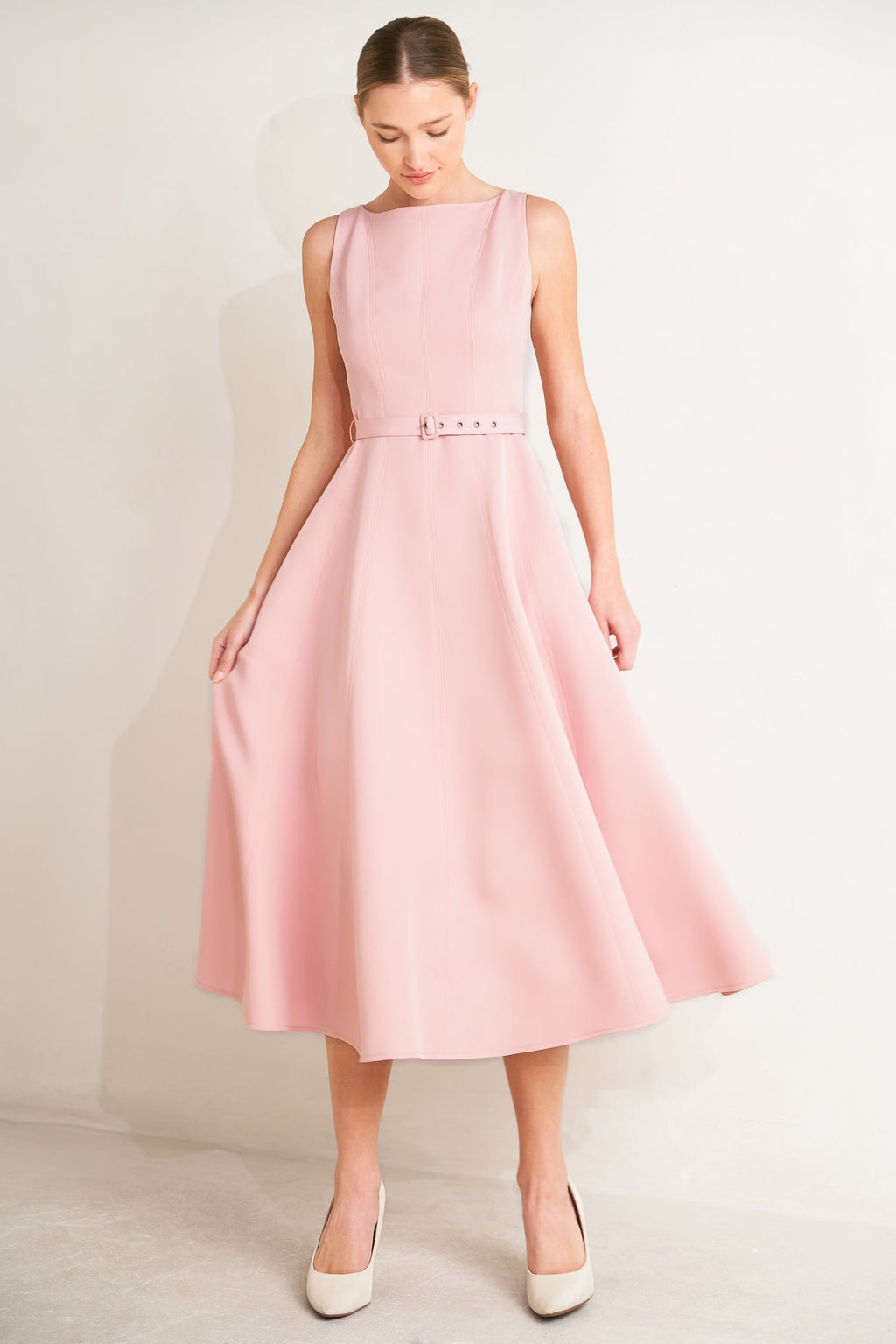LIVING THE DREAM PINK MIDI DRESS