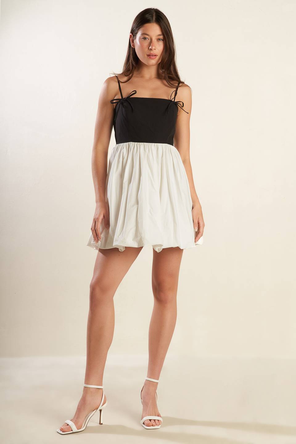 SLAY ALL DAY - BLACK & WHITE MINI DRESS