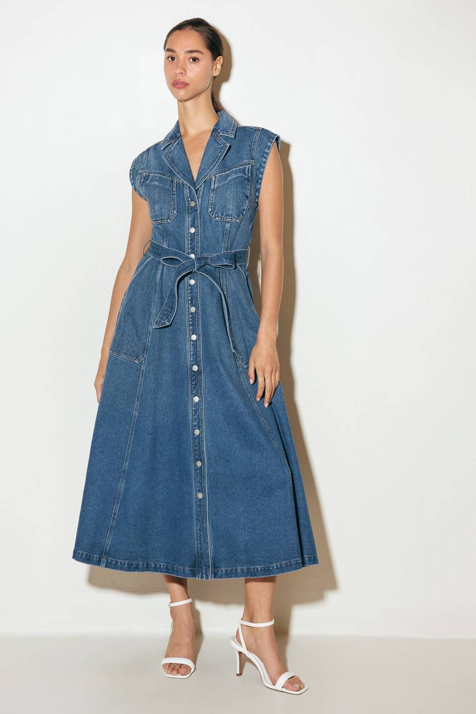 Ellery Washed Denim Midi Shirt Dress - FINAL SALE