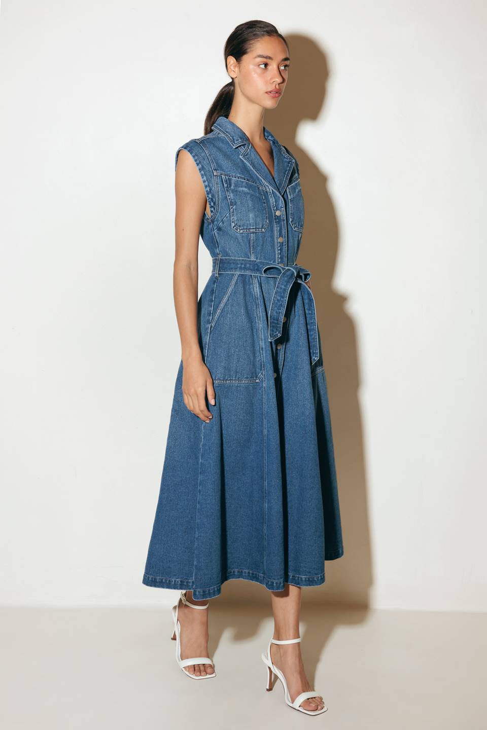 Ellery Washed Denim Midi Shirt Dress - FINAL SALE