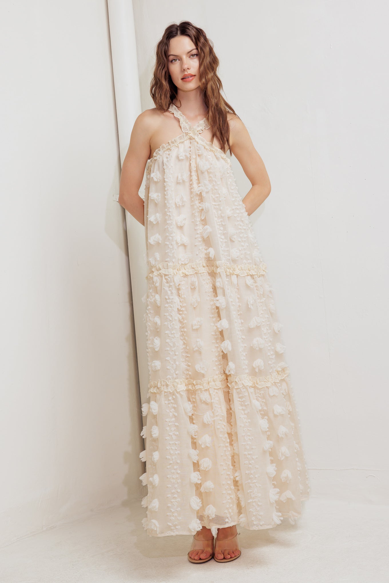 CLOUD NINE CROSS FRONT MAXI DRESS - FINAL SALE
