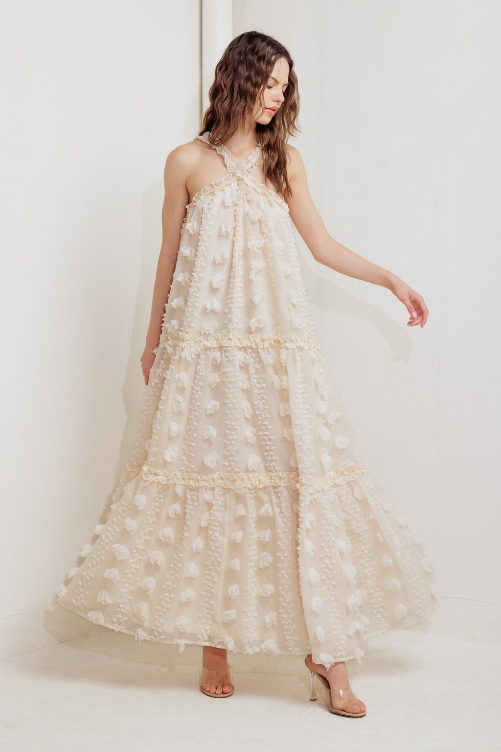 CLOUD NINE CROSS FRONT MAXI DRESS - FINAL SALE