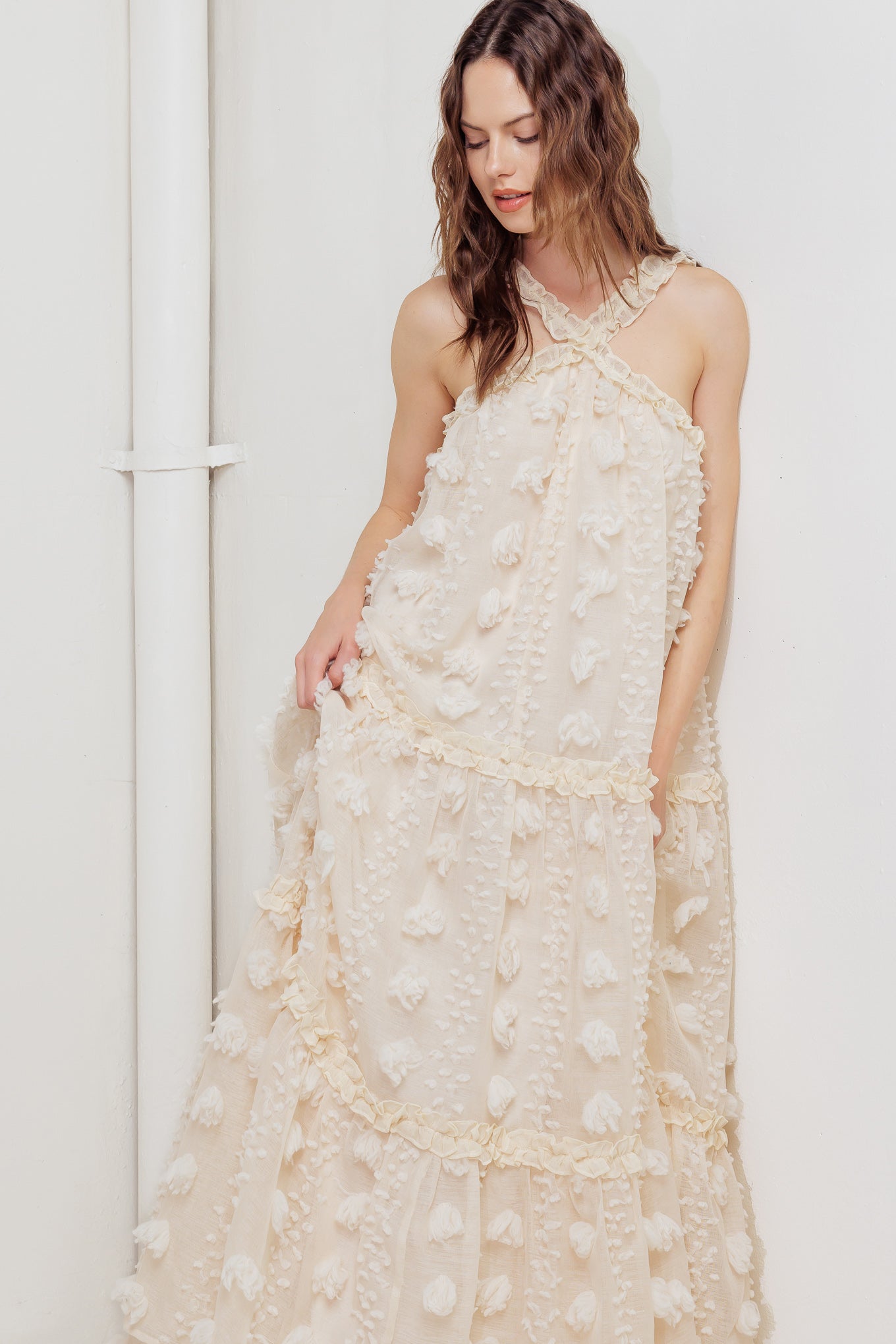 CLOUD NINE CROSS FRONT MAXI DRESS - FINAL SALE