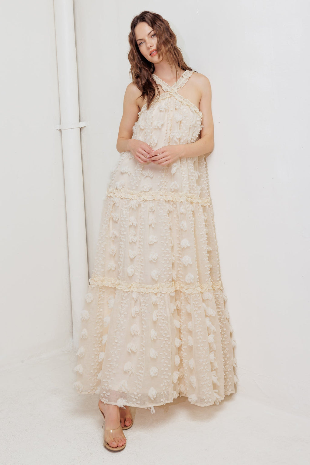 CLOUD NINE CROSS FRONT MAXI DRESS - FINAL SALE