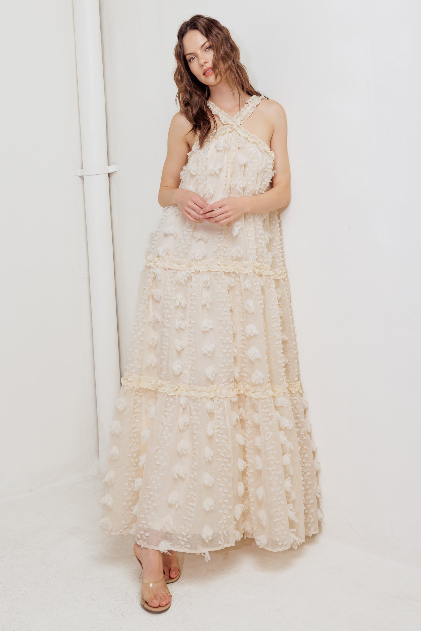 CLOUD NINE CROSS FRONT MAXI DRESS - FINAL SALE