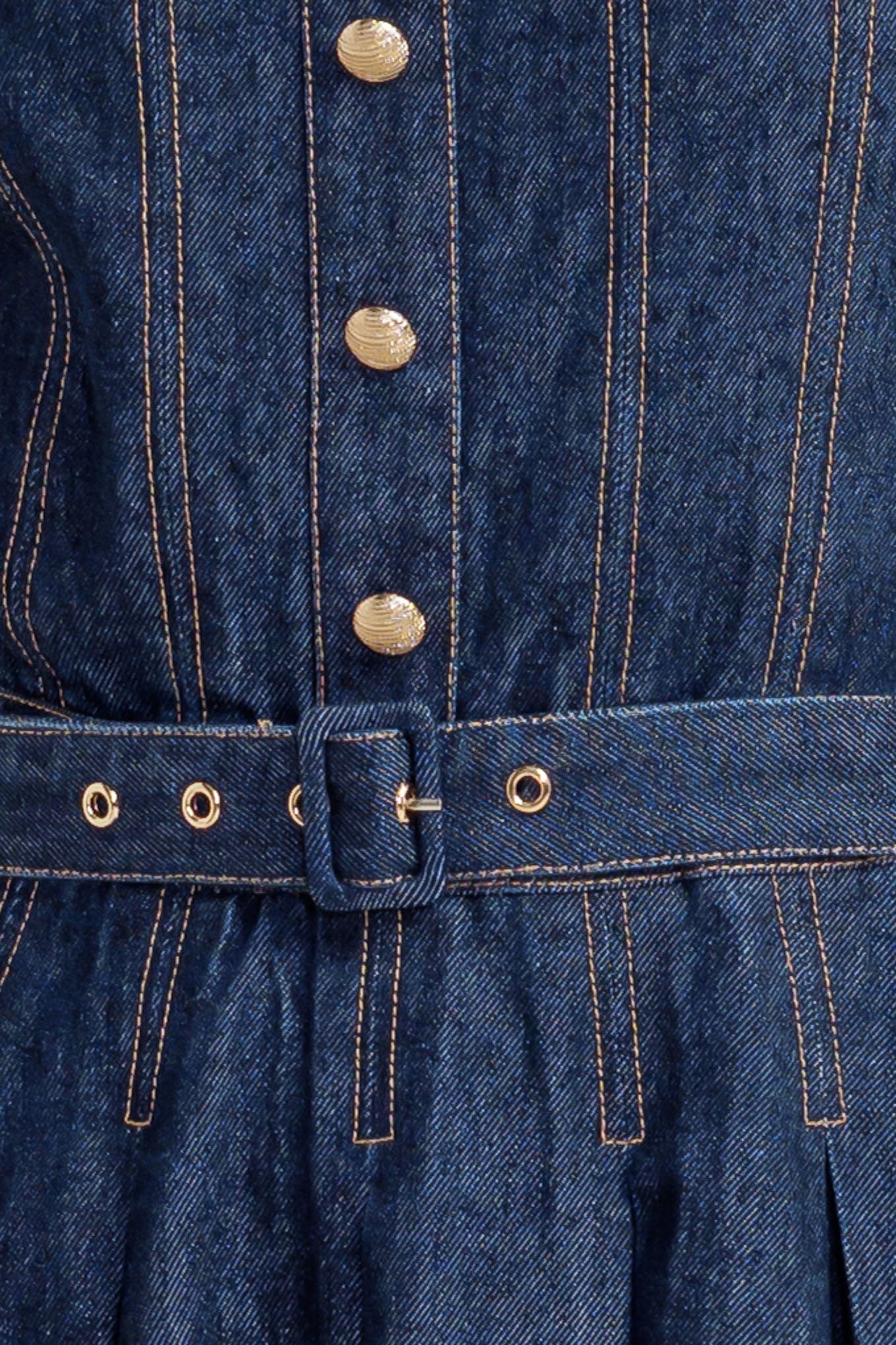 MOONLIGHT SERENADE DARK DENIM MIDI DRESS - FINAL SALE