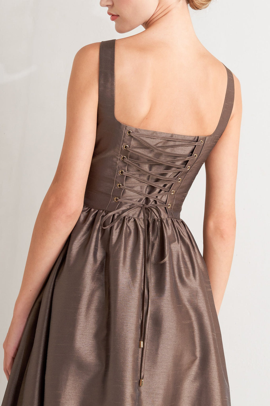 CAF¨¦ LUSTER BROWN MIDI DRESS