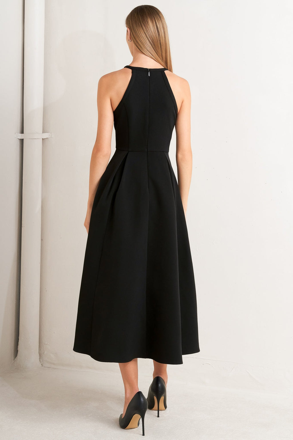 GALAXY CHARM BLACK MIDI DRESS