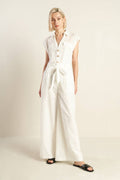 KNOW BETTER - WHITE EYELET JUMPSUIT