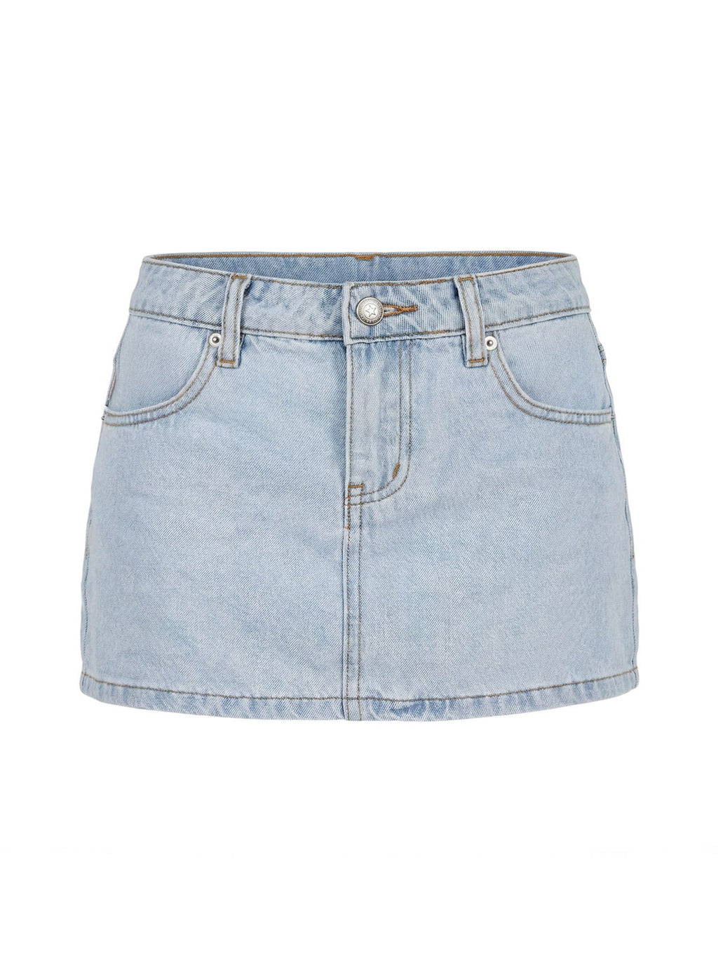 Baxon Low Rise Micro Denim Skort Light Blue Wash