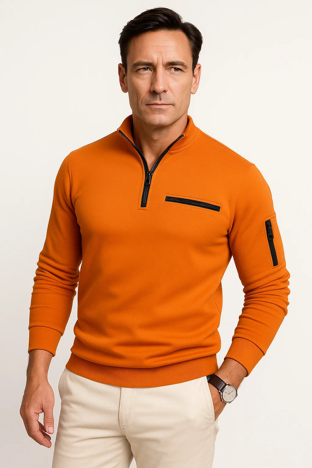Men's Quarter-Zip Sweater | Slim Fit Thermal Knit