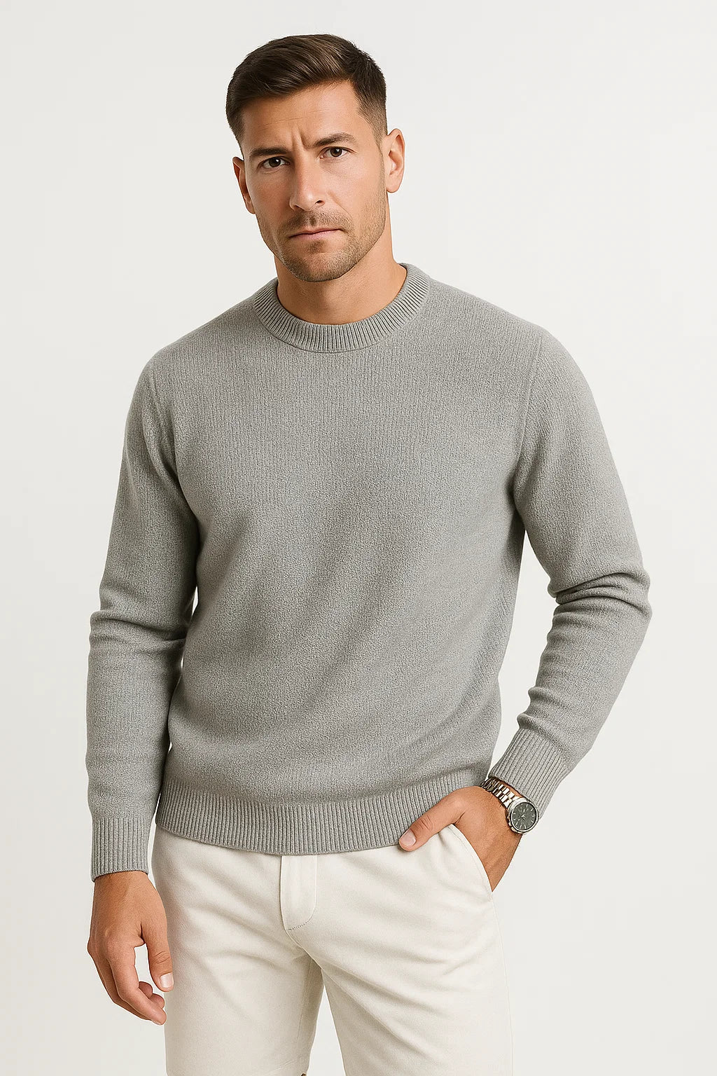 Men's  Crew Neck Knit Sweater | Wool Blend | Regular Fit