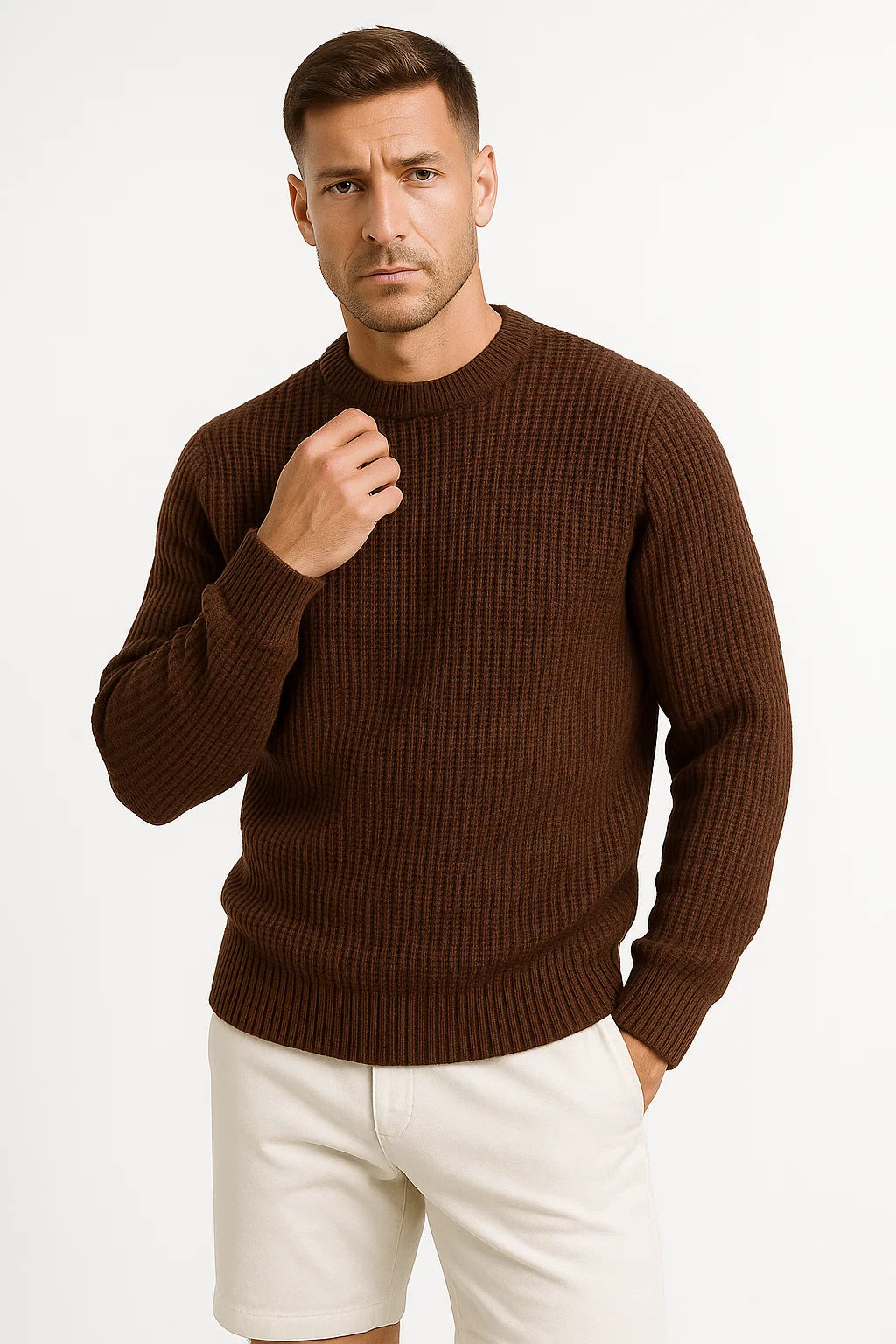 Men's  Crew Neck Knit Sweater | Wool Blend | Regular Fit