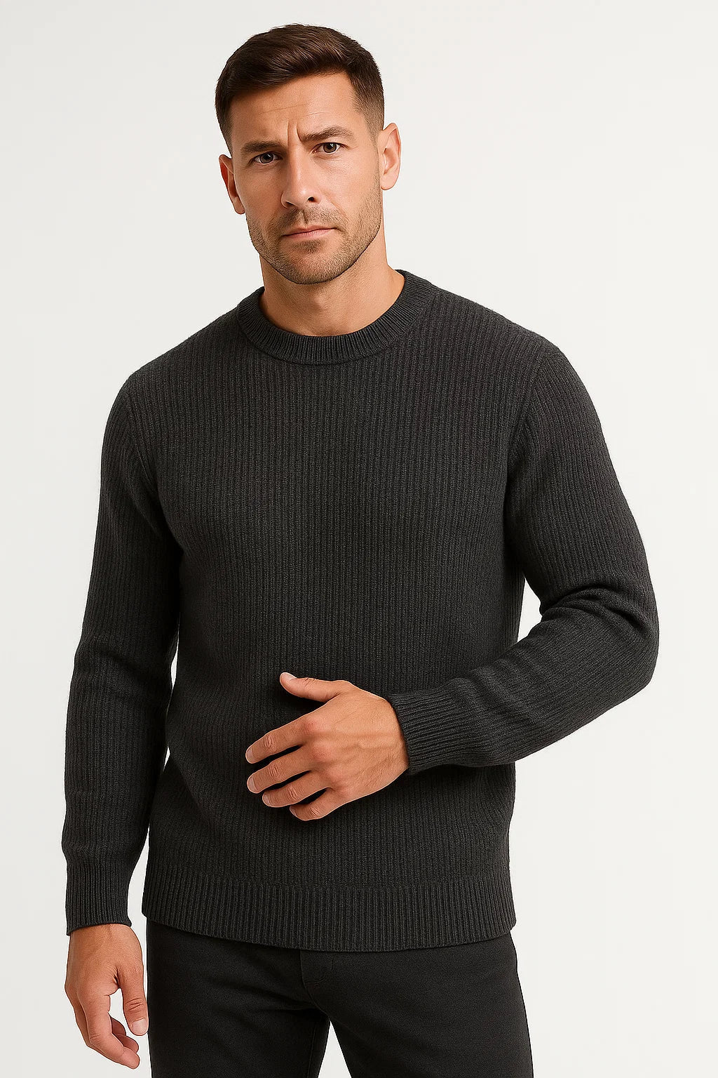 Men's  Crew Neck Knit Sweater | Wool Blend | Regular Fit