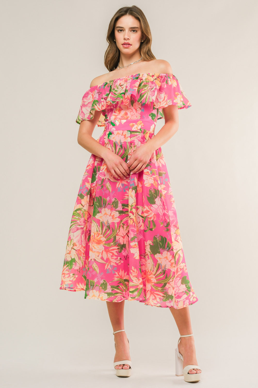HAPPIEST HERE PINK MIDI DRESS
