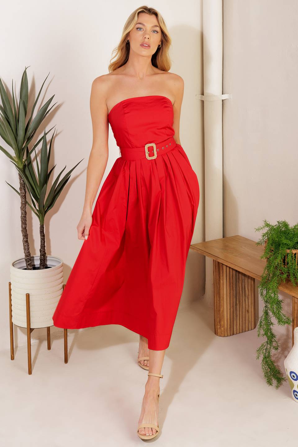 DAYS THAT FADE WOVEN MIDI DRESS - FINAL SALE