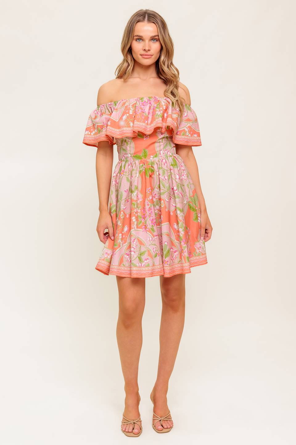 RAE MINI DRESS - CORAL