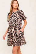 Size Medium. MARTINE LEOPARD MINI DRESS - FINAL SALE