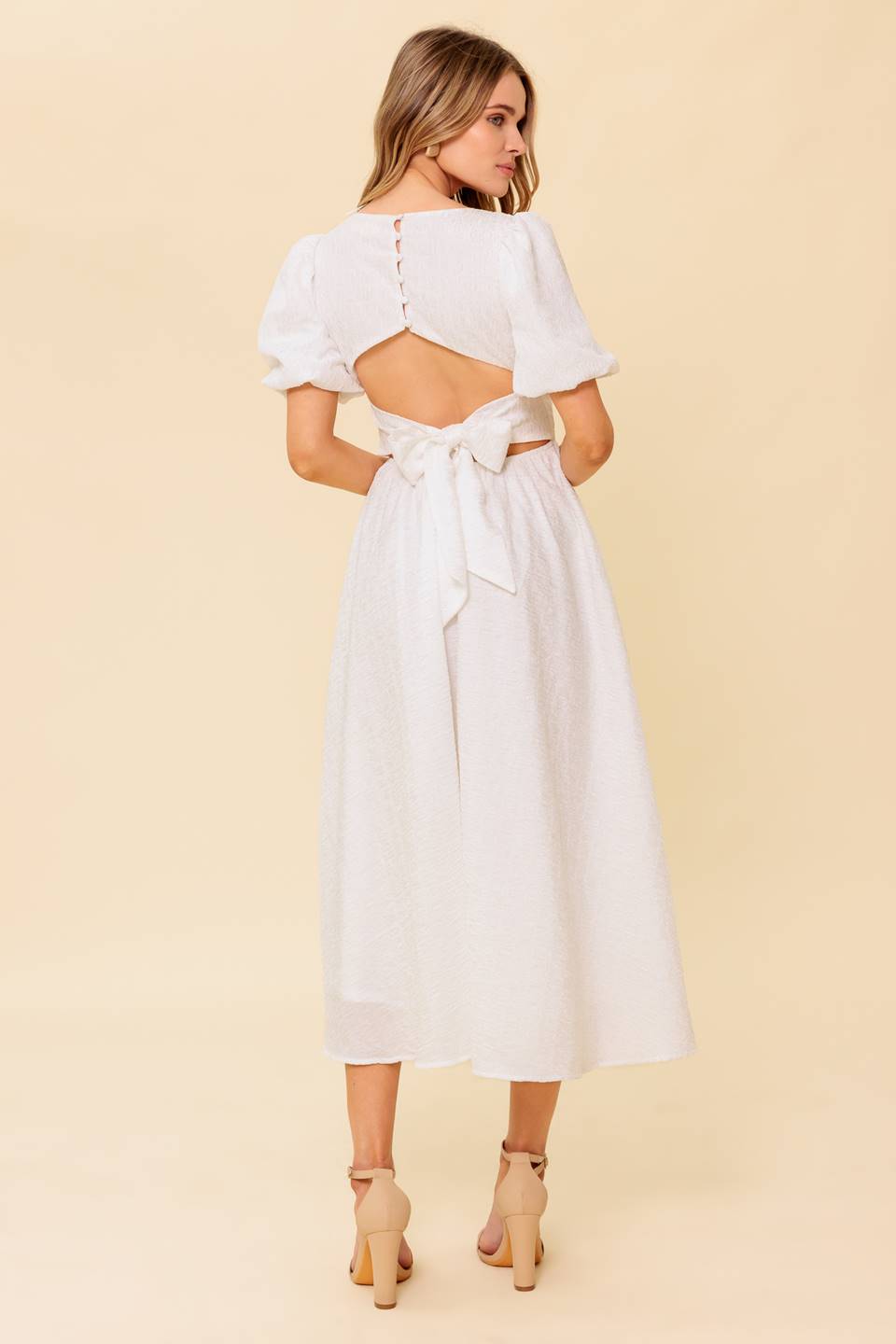 MAURA MIDI DRESS - IVORY
