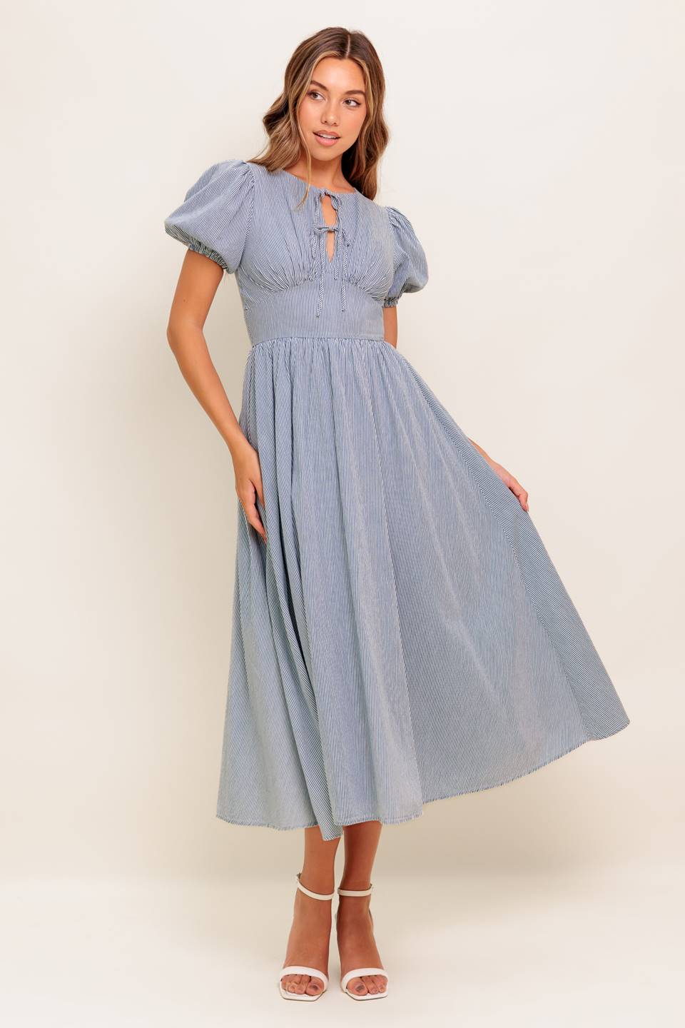 CHERIE MIDI DRESS - BLUE - FINAL SALE