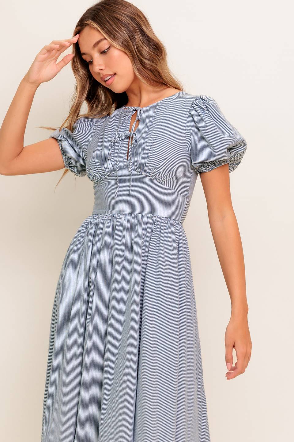 CHERIE MIDI DRESS - BLUE - FINAL SALE