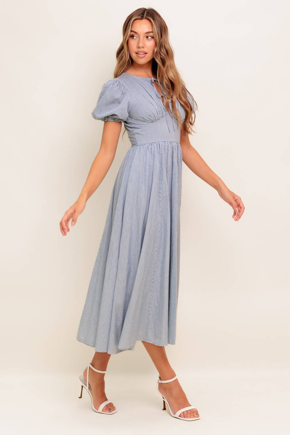 CHERIE MIDI DRESS - BLUE - FINAL SALE