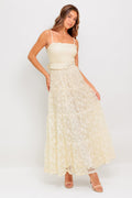 PARADISE AWAITS CREAM LACE ANKLE DRESS