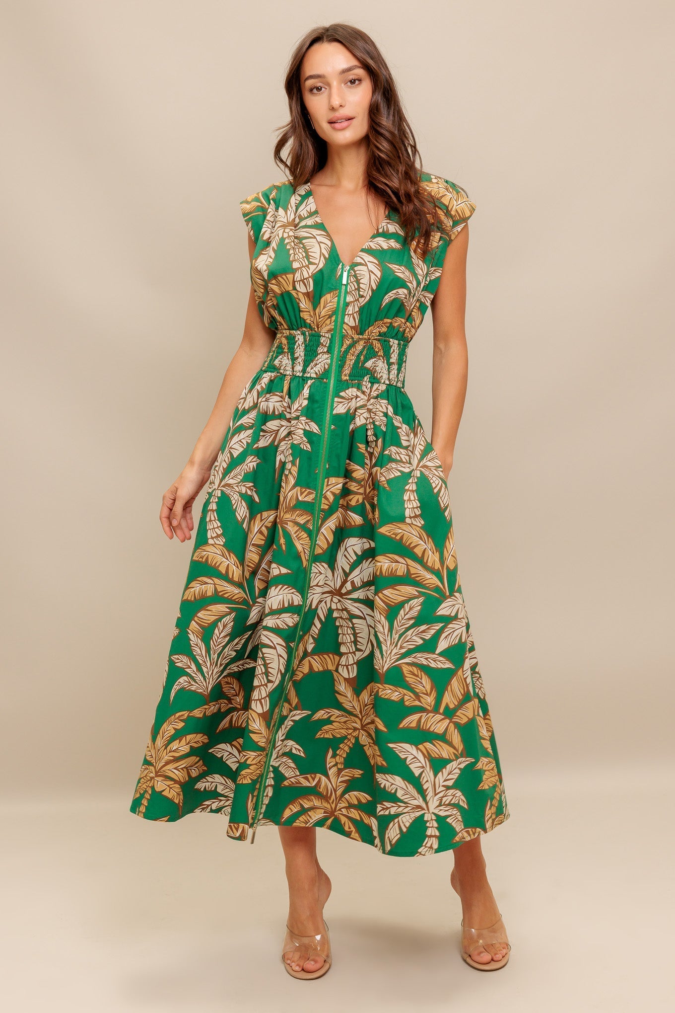 LUSH STILLNESS COTTON MIDI DRESS