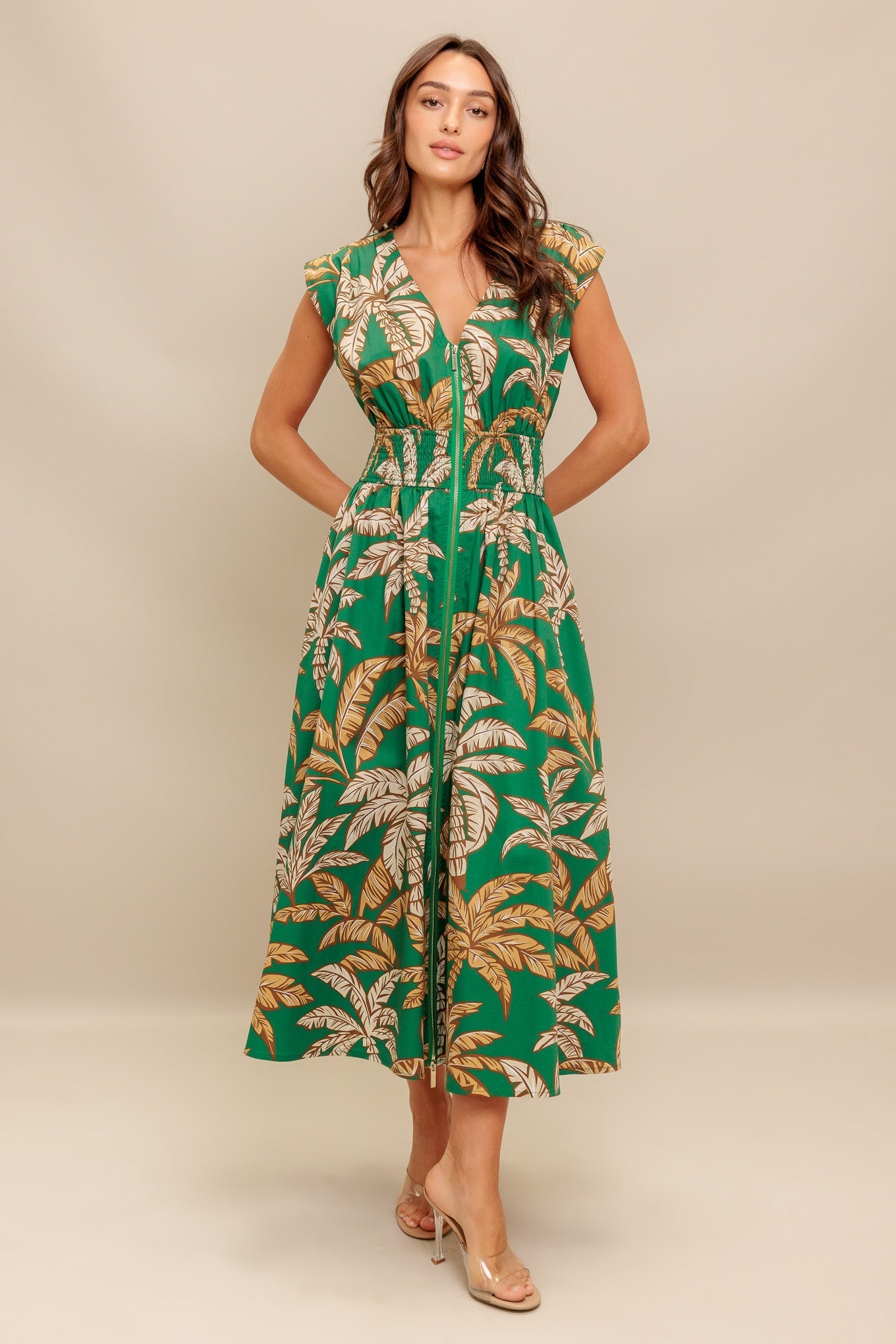 LUSH STILLNESS COTTON MIDI DRESS