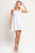 SUMMER PROMISE WHITE DENIM MINI DRESS