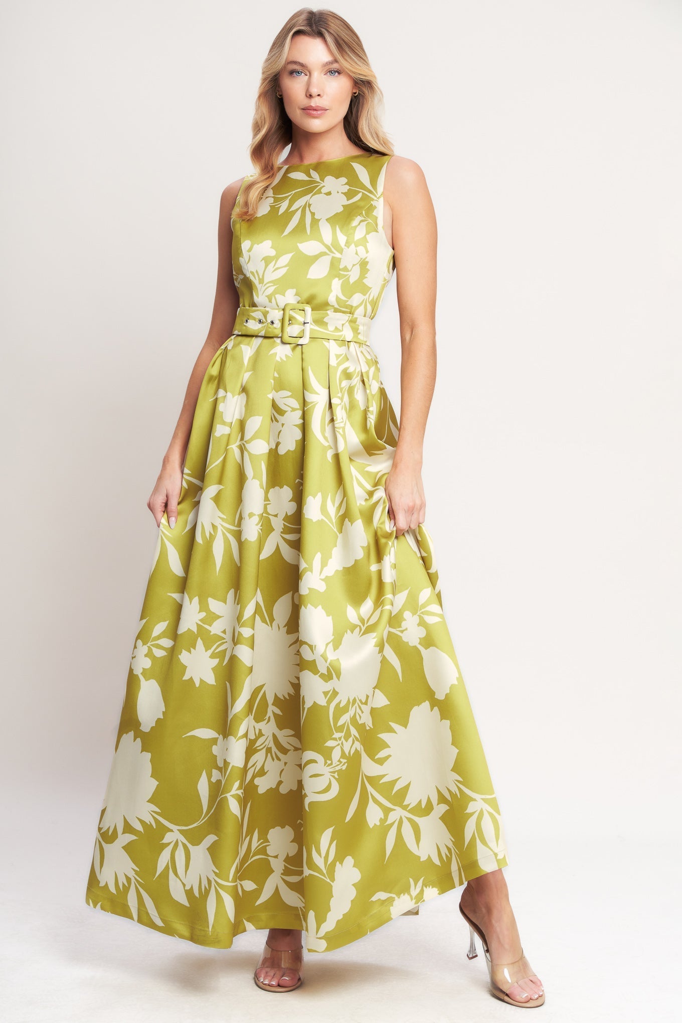 LIME FLORAL MAXI DRESS - FINAL SALE