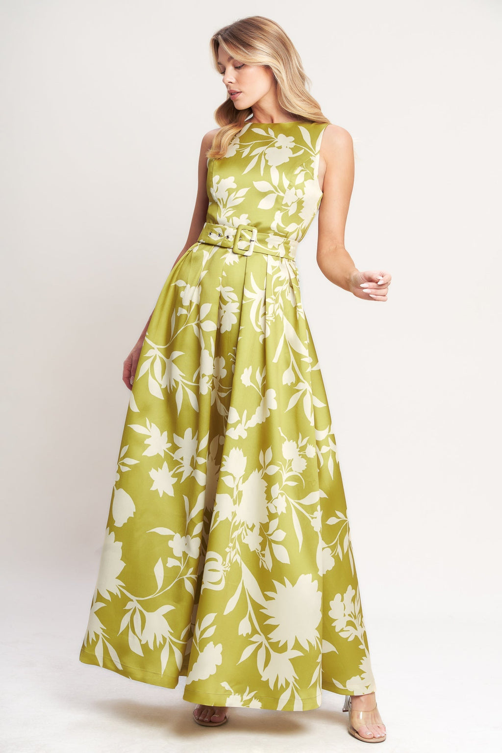 LIME FLORAL MAXI DRESS - FINAL SALE