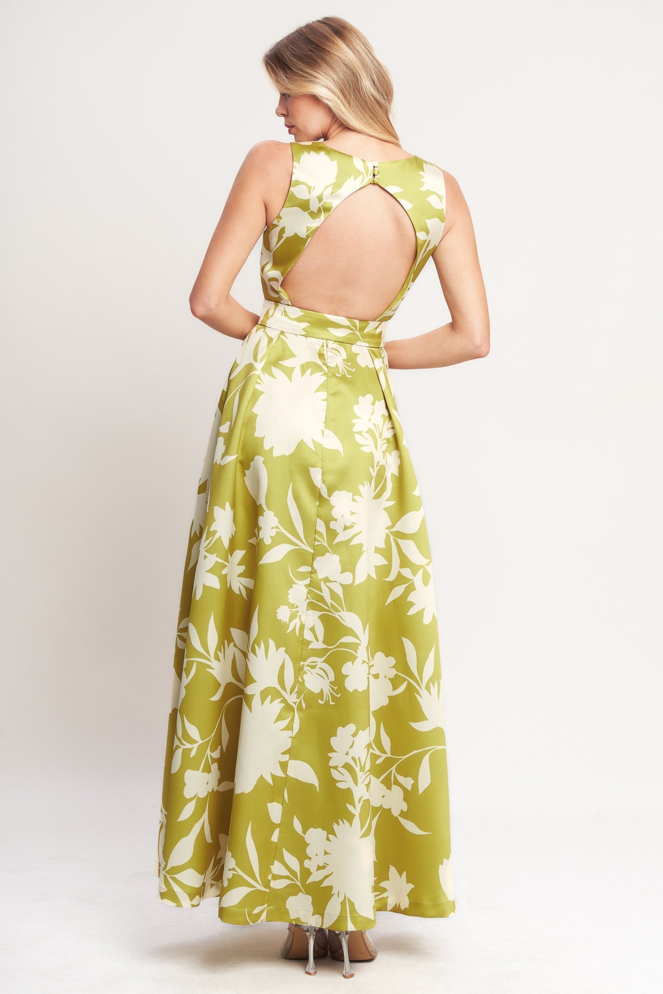 LIME FLORAL MAXI DRESS - FINAL SALE