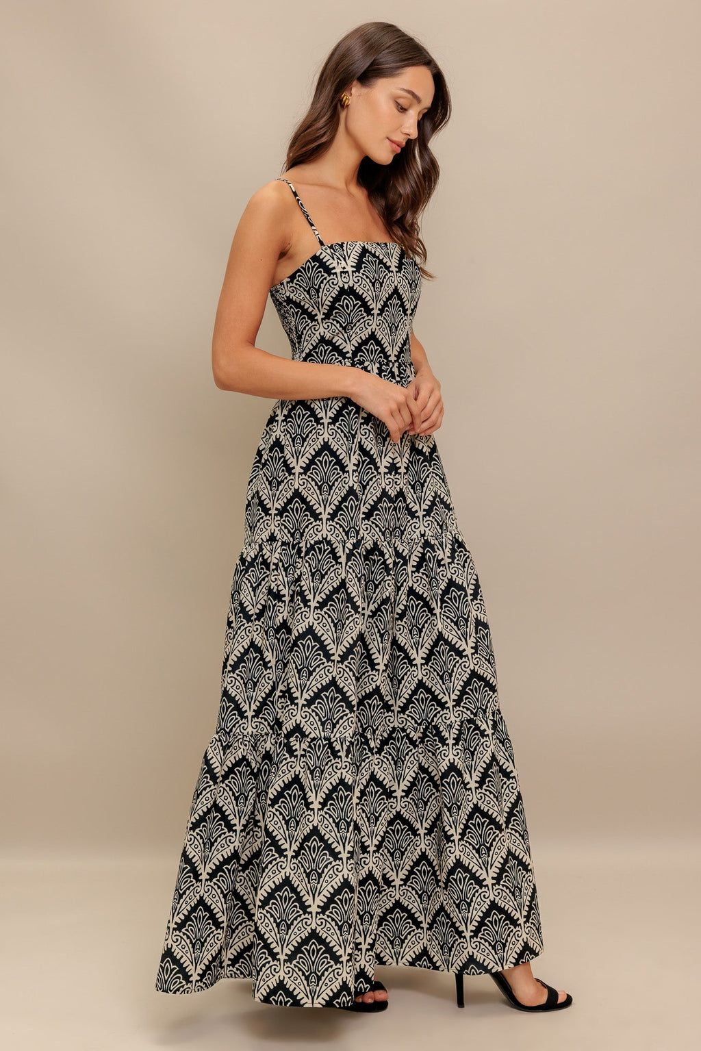 Hazelwood Garden Maxi Dress - Black & Ivory