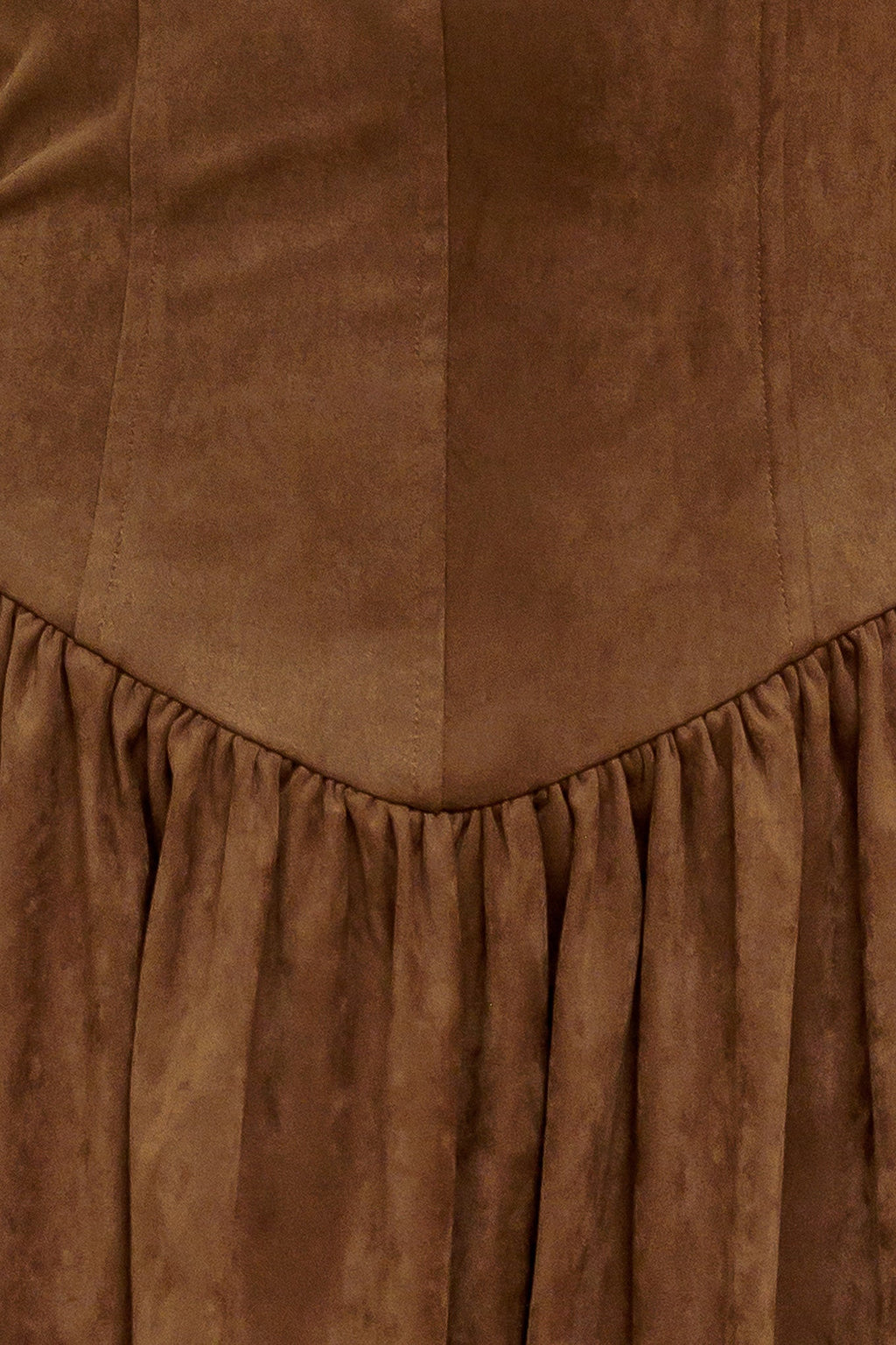 WILD ESPRESSO BROWN FAUX SUEDE MIDI DRESS
