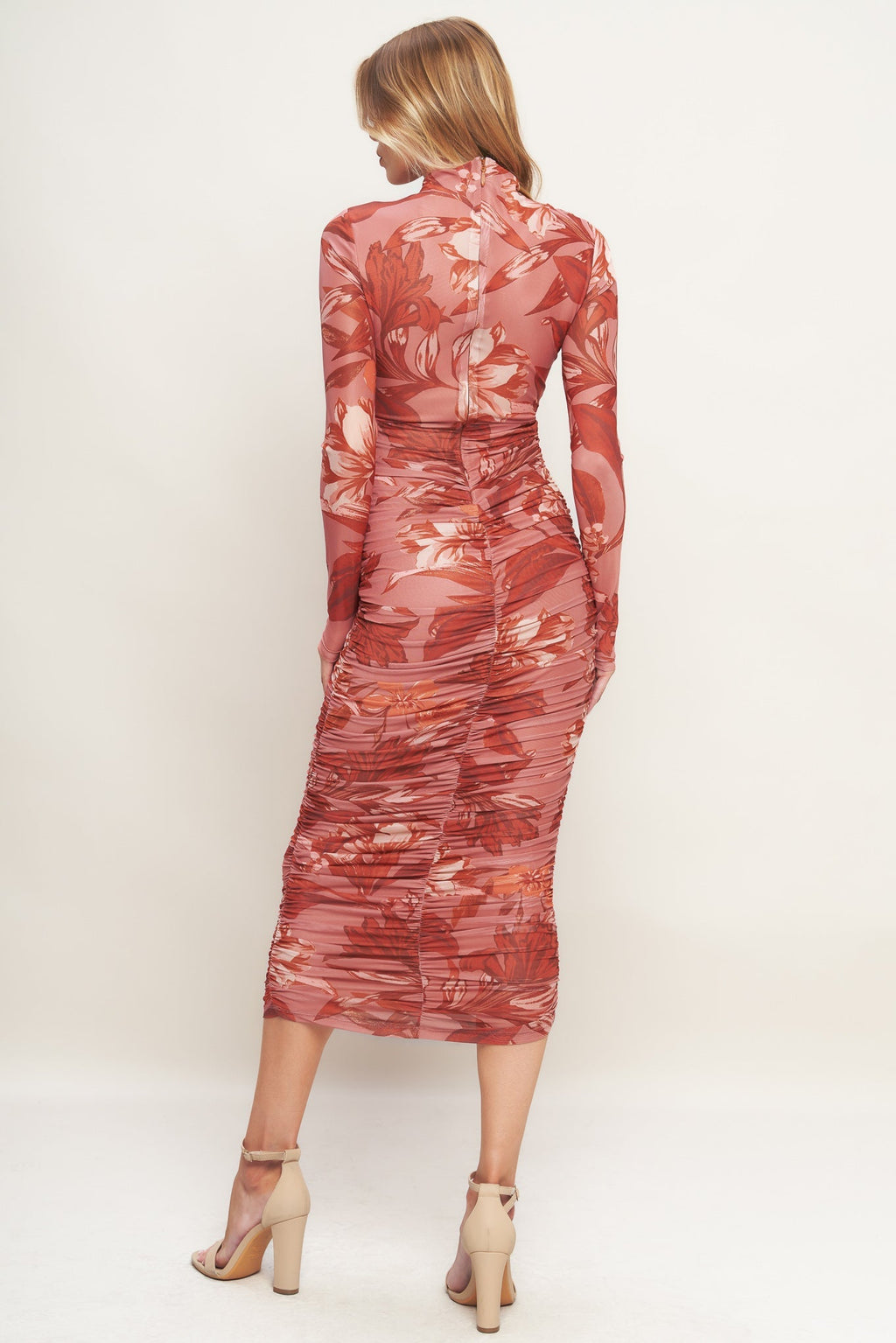 Size Small. INSTA WORTHY SIENNA POWER MESH MIDI DRESS - FINAL SALE