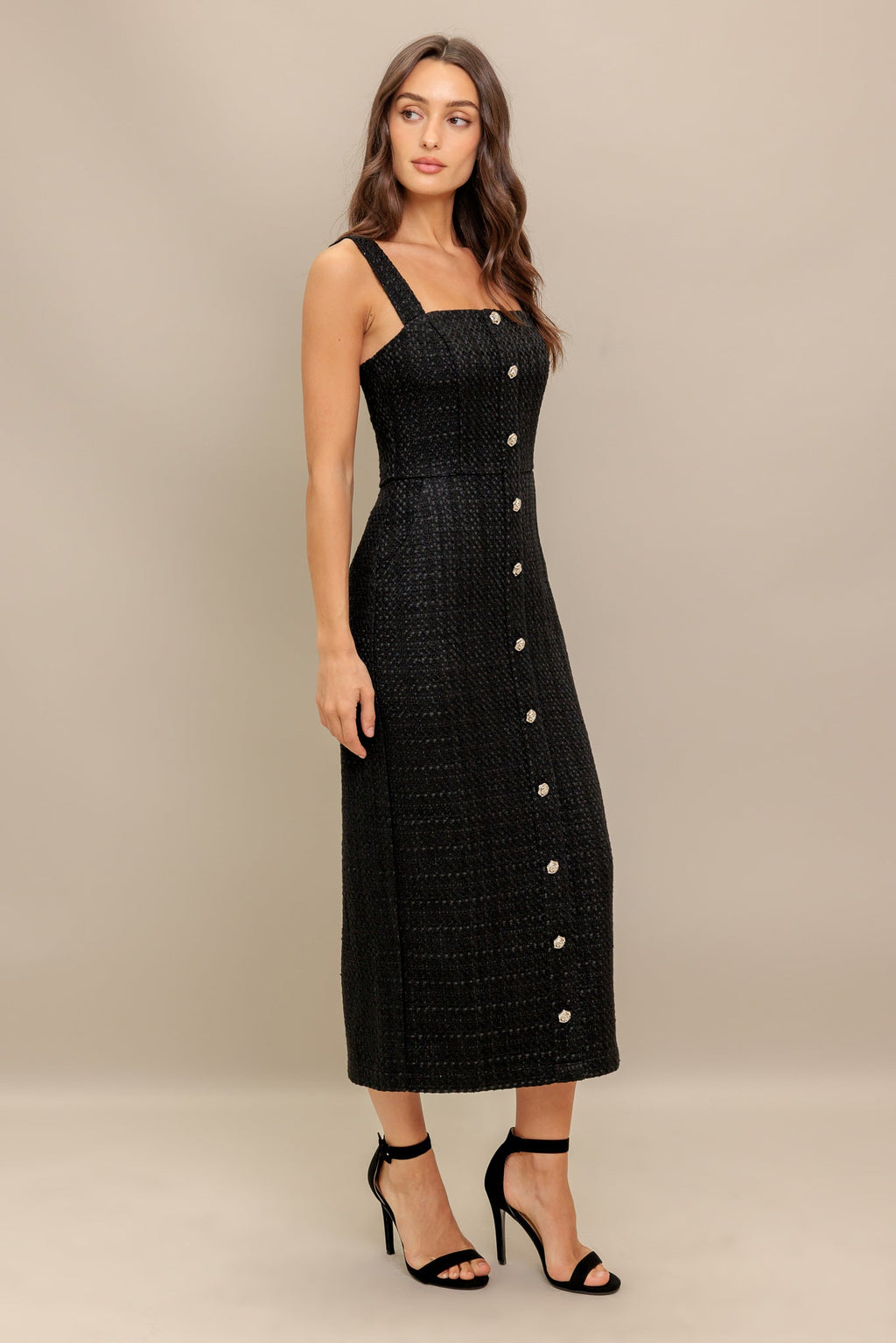 Size Small. TWEED NOUVELLE MIDI DRESS - FINAL SALE