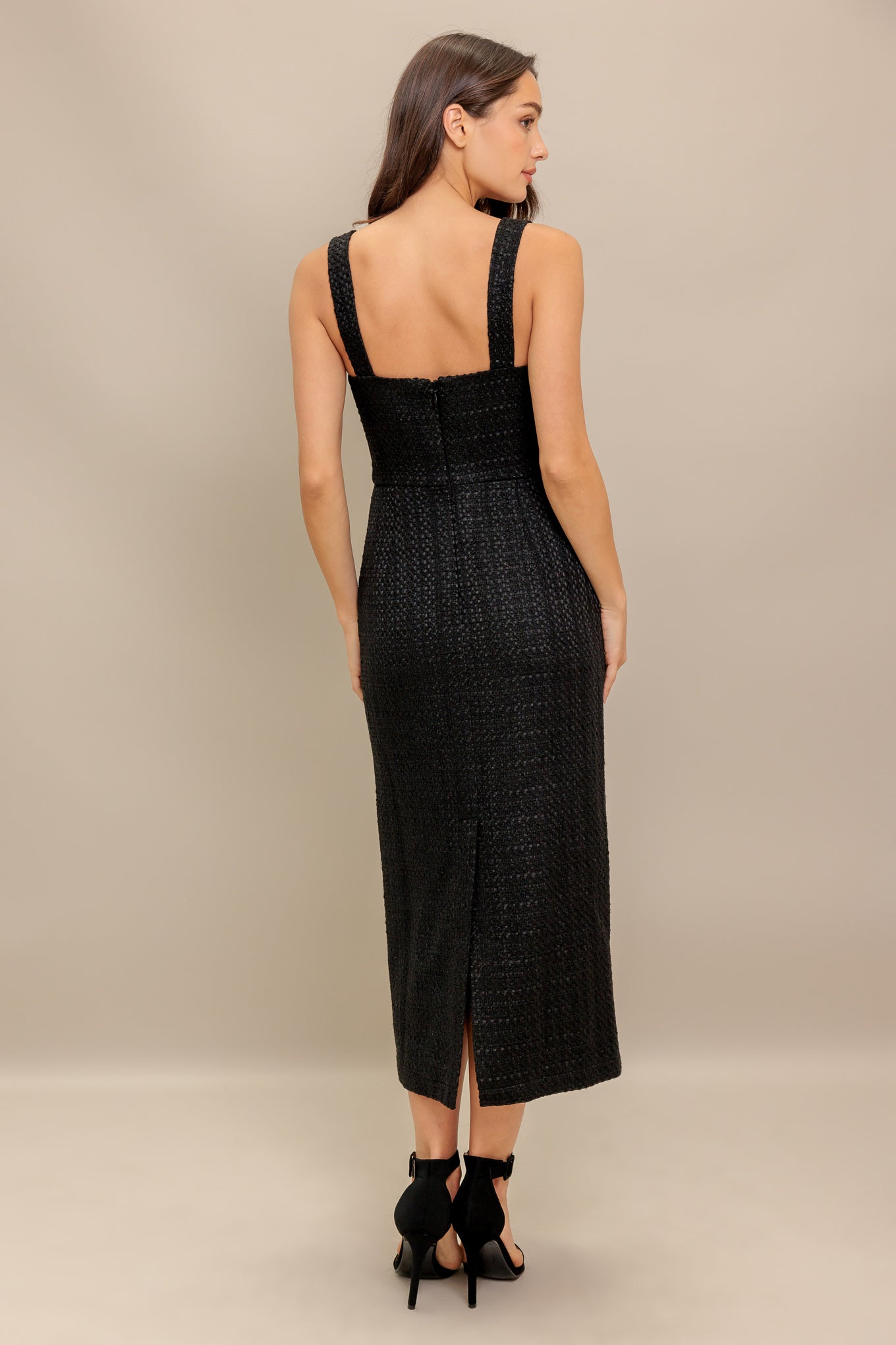 Size Small. TWEED NOUVELLE MIDI DRESS - FINAL SALE