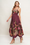 SECRET GARDEN ROMANCE BURGUNDY MAXI DRESS - FINAL SALE