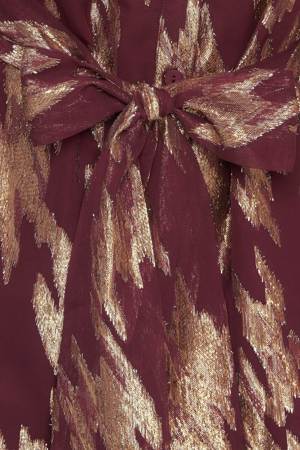 METALLIC MUSE BURGUNDY LONG SLEEVE MINI DRESS - FINAL SALE