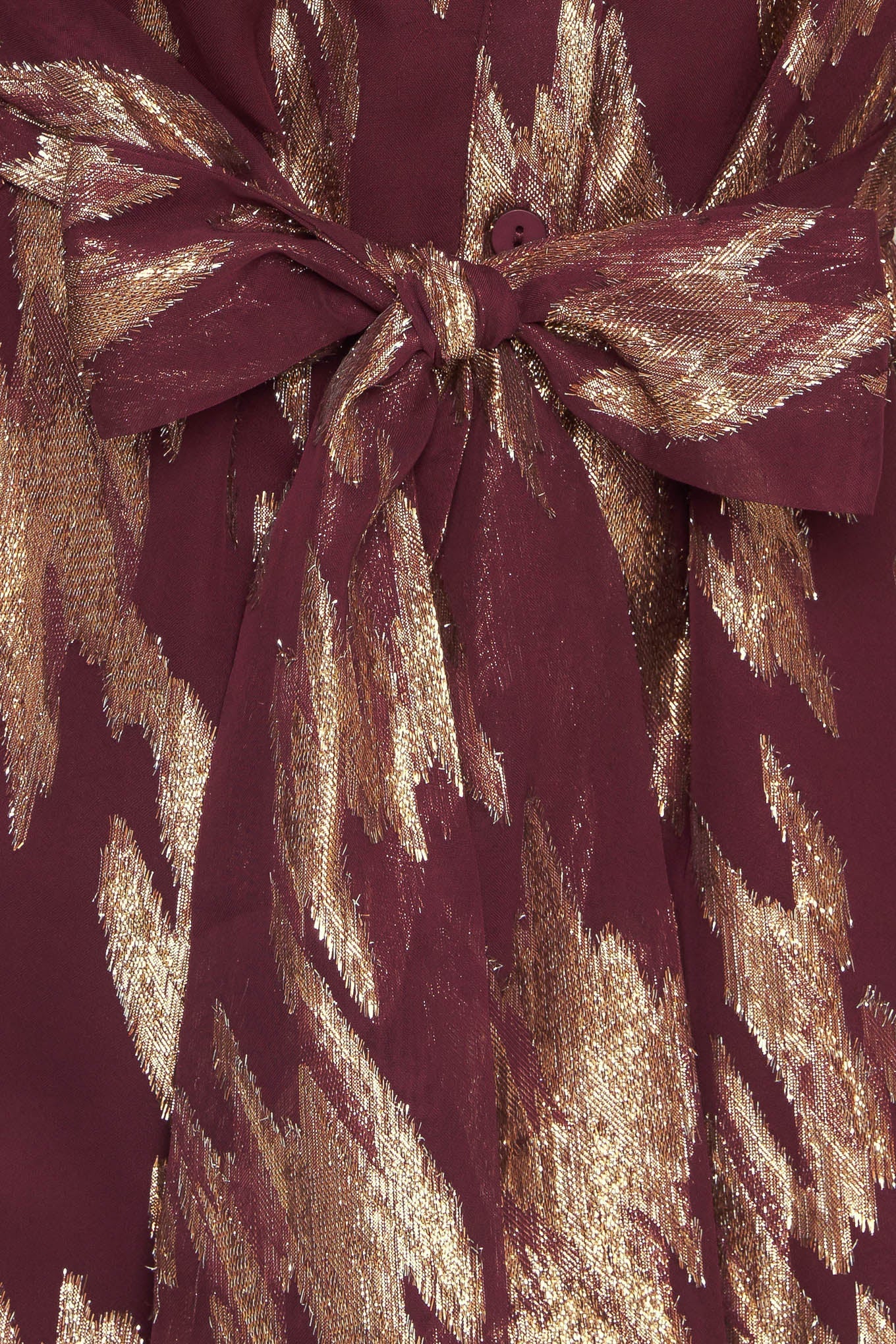 METALLIC MUSE BURGUNDY LONG SLEEVE MINI DRESS - FINAL SALE