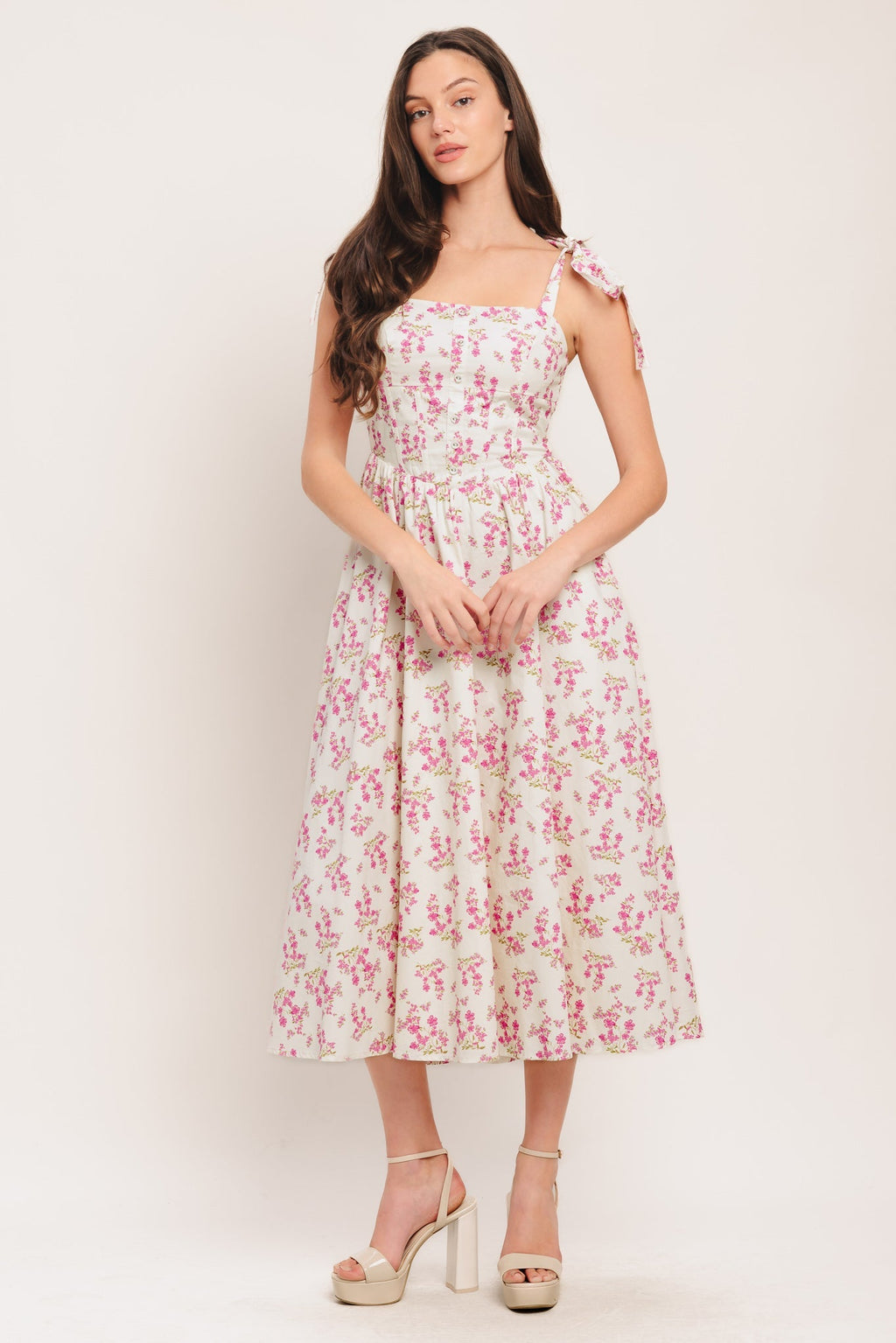 PETALS & PROMISES PINK MIDI DRESS