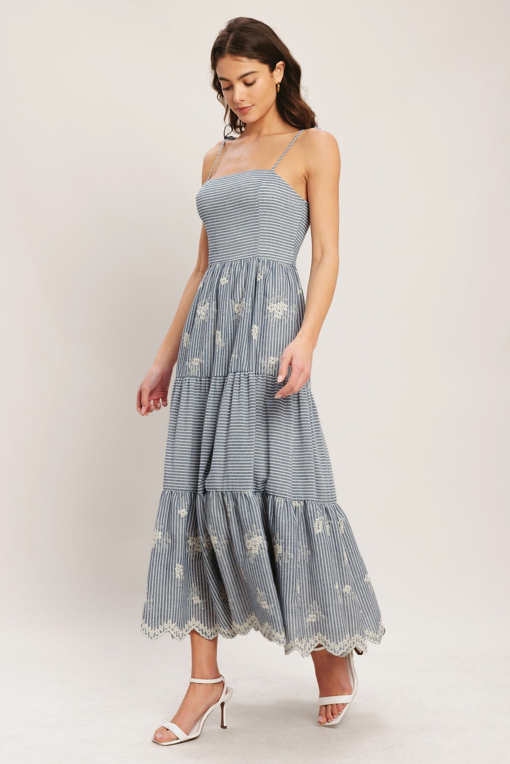SALT AIR STRIPE INDIGO MIDI DRESS