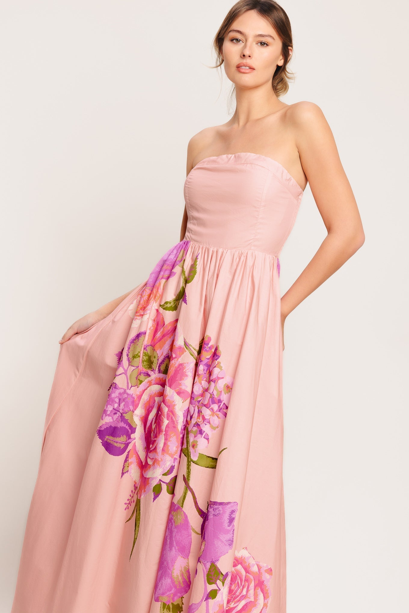 ROSE SERENADE LIGHT PINK MAXI DRESS - FINAL SALE